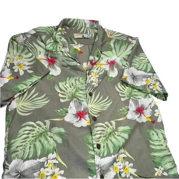 High Surf Size Large Men's Hawaiian Multicolor Button Up Shirt Floral Collar - Picture 2 of 11